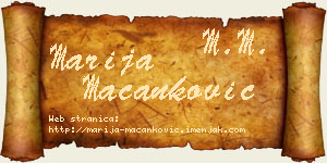 Marija Macanković vizit kartica